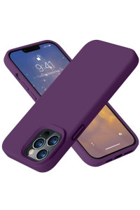 Vooii Compatible With Iphone 12 Pro Max Case, Soft Liquid Silicone Full Body Protective Slim Case With Anti-Scratch Microfiber Lining] Camera Protective] Support Wireless Charging] - Grape