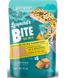 Gargeer Leopard Gecko Food 8oz. Complete Gel Diet for Both Juveniles and Adults. Proudly Made in The USA, Using Premium Ingredients, Fortified Gourmet Formula. Enjoy!!!