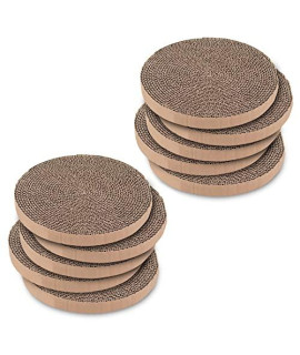 Best Pet Supplies Scratch & Spin Cat Scratcher Pad with Interactive Spinning Balls for Active Play, Natural Recycled Corrugated Cardboard, Supports Behaviors, Relieves Stress - 10 Count, CTR-05-02