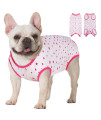 Koeson Recovery Suit For Female Dogs, Dog Recovery Suit After Spay Abdominal Wounds Protector, Bandages Cone E-Collar Alternative Surgical Onesie Anti Licking Hot Pink Stars L
