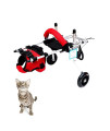 Cat Wheelchair, Lightweight 2 Wheels Pet Wheelchair, Adjustable Cat Barrier Wheels for Rehabilitation Aid for The Back Legs of Aging, Disabled, Injured, Arthritis, Weak Cats/Pets (M)