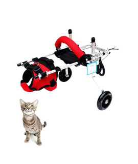 Cat Wheelchair, Lightweight 2 Wheels Pet Wheelchair, Adjustable Cat Barrier Wheels for Rehabilitation Aid for The Back Legs of Aging, Disabled, Injured, Arthritis, Weak Cats/Pets (M)