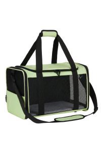 Zbrivier Pet Carrier For Cat, Soft Dog Carrier Airline Approved, Breathable Cat Travel Carrier With Upgrade Zippers And Fleece Pad, Durable Dog Carriers For Small Dogs Under 15 Lbs( Medium, Green)