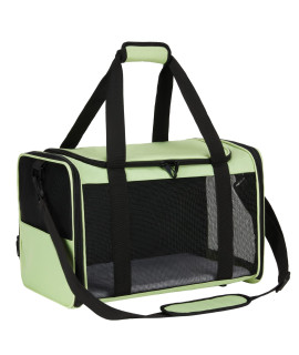 Zbrivier Pet Carrier For Cat, Soft Dog Carrier Airline Approved, Breathable Cat Travel Carrier With Upgrade Zippers And Fleece Pad, Durable Dog Carriers For Small Dogs Under 15 Lbs( Medium, Green)