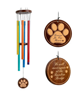iHeartDogs 'We Will Meet Again at The Rainbow Bridge' Memorial Wind Chime - Beautifully Crafted Pet Memorial - Pet Loss Gifts for Dogs & Cats