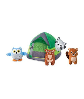 Fringe Studio Hide & Seek Burrow Plush Dog Toy Set, Happy Campers(289216), Multicolored