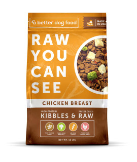 A Better Dog Food | Salmon Dry Dog Food | Raw You Can See | High Protein Kibble + Freeze Dried Raw Dog Food