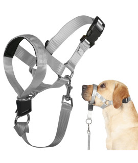 Barkless Dog Head Collar, No Pull Head Halter For Small, Medium, Large Dogs Walking Training, Padded Snout Harness With Training Guide - Stops Pulling And Choking On Leash
