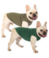 SyChien Dog Blank Shirts,Clothes for Medium Large French Bulldog,Dogs Girl Boy Cotton T Shirt,Lightweight Costume,Army & Deep Green L