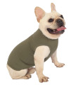 SyChien Dog Blank Shirts,Clothes for Medium Large French Bulldog,Dogs Girl Boy Cotton T Shirt,Lightweight Costume,Army & Deep Green L
