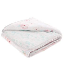 Aden Anais Essentials Dream Blanket, Muslin Baby Blankets For Girls Boys, Ideal Lightweight Newborn Nursery Crib Blanket, Shower Registry Gift, Full Bloom - Roses