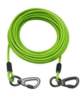 Tie Out Cable For Dogs,102030 50Ft Long Dog Leash ,Dog Runner For Yard Heavy Duty, Dog Chains For Outside, Sturdy Long Line Lead For Dogs Training Outdoor In Camping Or Yard (Green,50Ft)