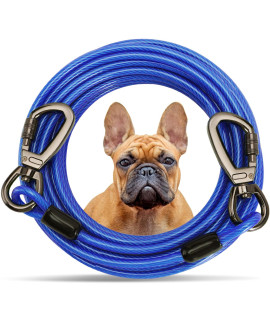 Tie Out Cable For Dogs,102030 50Ft Long Dog Leash ,Dog Runner For Yard Heavy Duty, Dog Chains For Outside, Sturdy Long Line Lead For Dogs Training Outdoor In Camping Or Yard (Blue,10Ft)