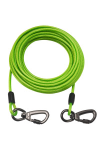 Tie Out Cable For Dogs,102030 50Ft Long Dog Leash ,Dog Runner For Yard Heavy Duty, Dog Chains For Outside, Sturdy Long Line Lead For Dogs Training Outdoor In Camping Or Yard (Green,30Ft)