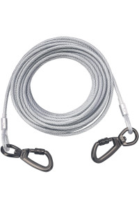 Tie Out Cable For Dogs,102030 50Ft Long Dog Leash ,Dog Runner For Yard Heavy Duty, Dog Chains For Outside, Sturdy Long Line Lead For Dogs Training Outdoor In Camping Or Yard (Silver,10Ft)