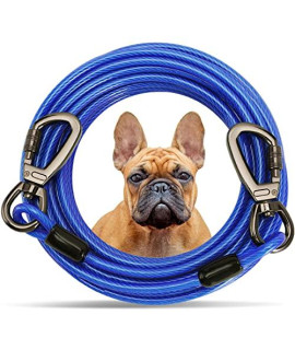 Tie Out Cable For Dogs,102030 50Ft Long Dog Leash ,Dog Runner For Yard Heavy Duty, Dog Chains For Outside, Sturdy Long Line Lead For Dogs Training Outdoor In Camping Or Yard (Blue,50Ft)
