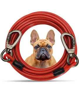 Tie Out Cable For Dogs,102030 50Ft Long Dog Leash ,Dog Runner For Yard Heavy Duty, Dog Chains For Outside, Sturdy Long Line Lead For Dogs Training Outdoor In Camping Or Yard (Red,10Ft)