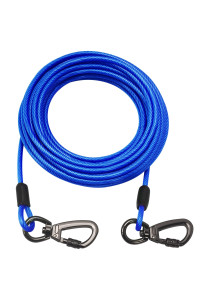 Tie Out Cable For Dogs,102030 50Ft Long Dog Leash ,Dog Runner For Yard Heavy Duty, Dog Chains For Outside, Sturdy Long Line Lead For Dogs Training Outdoor In Camping Or Yard (Blue,30Ft)