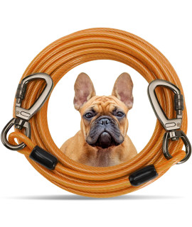 Tie Out Cable For Dogs,102030 50Ft Long Dog Leash ,Dog Runner For Yard Heavy Duty, Dog Chains For Outside, Sturdy Long Line Lead For Dogs Training Outdoor In Camping Or Yard(Orange,10Ft)