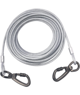 Tie Out Cable For Dogs,102030 50Ft Long Dog Leash ,Dog Runner For Yard Heavy Duty, Dog Chains For Outside, Sturdy Long Line Lead For Dogs Training Outdoor In Camping Or Yard (Silver,30Ft)