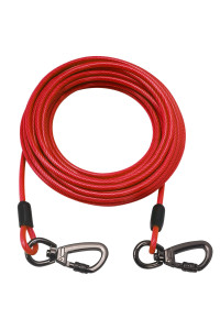 Tie Out Cable For Dogs,102030 50Ft Long Dog Leash ,Dog Runner For Yard Heavy Duty, Dog Chains For Outside, Sturdy Long Line Lead For Dogs Training Outdoor In Camping Or Yard(Red,30Ft)