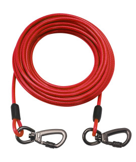 Tie Out Cable For Dogs,102030 50Ft Long Dog Leash ,Dog Runner For Yard Heavy Duty, Dog Chains For Outside, Sturdy Long Line Lead For Dogs Training Outdoor In Camping Or Yard(Red,30Ft)