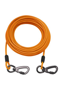 Tie Out Cable For Dogs,102030 50Ft Long Dog Leash ,Dog Runner For Yard Heavy Duty, Dog Chains For Outside, Sturdy Long Line Lead For Dogs Training Outdoor In Camping Or Yard(Orange,30Ft)