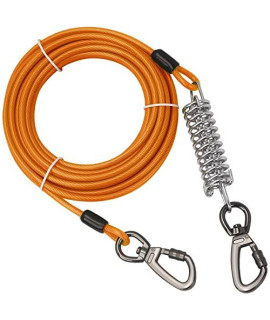 Tie Out Cable With Spring For Dogs,102030 50Ft Long Dog Leash ,Dog Runner For Yard Heavy Duty, Dog Chains For Outside, Sturdy Long Line Lead For Dogs Training Outdoor In Camping Or Yard