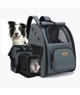 Pet Carrier Backpack Expandable Dogs Cats Rabbits Carrier Backpack Travel Adjustable Airline Approved Pet Bagsmall Dog Carrying Backpack Breathable Mesh Ventilated Design Hiking Walking Fit 18 Lbs