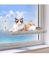 Zoratoo Cordless Foldable Cat Window Perch With Metal Frame And Reversible Cover For Indoor Cats, Two Types Of Installation Cat Hammock With Anchorsscrews For Wall And 4 Suction Cups For Window(L)