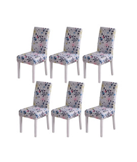 Haoyong Dining Room Chair Cover Printed Chair Slipcover Set Of 6 Washable Parsons Chair Slipcover Removable Seat Protector For Dining Room Hotel Ceremony Restaurant - 6 Pcs Chair Cover