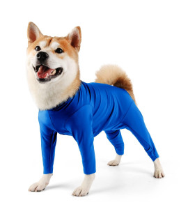 Due Felice Dog Onesie Shedding Suit Full Coverage Pet Surgical Recovery Bodysuit After Surgery Wear Cone Collar Cone Alternative Anxiety Calming Shirt For Female Male Dog Bluex-Small