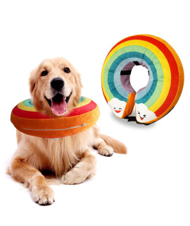 Inflatable Dog Cone Collar For Large Medium Small Dogs, Soft Cone Collar For Dogs Cats, Donut Dog Cone Alternative After Surgery L