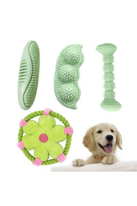 Volacopets Puppy Toys For Teething, Puppy Chew Toys For Small Dogs, Teething Toys For Small Breed, Puppy Supplies, Green, 4Pack