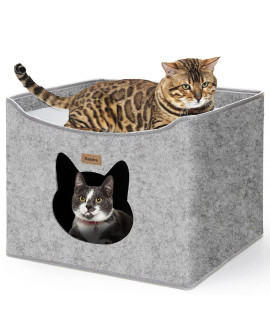 Geizire Cat House Cat Beds For Indoor Cats, Large Cat Hideaway With Cute Interesting Opening Shape Cat Cave For Pets Playing, Climbing, Hiding And Sleeping, Portable Collapsible Cat Tent