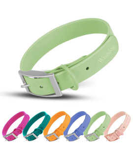 Wisedog Waterproof Dog Collar: Multiple Adjust 85A To 326A, Soft Rubber Coated Webbing, Easy To Clean, For Small Medium Large Dogs (Xl(Length:18-236 Width:1), Mint Green)