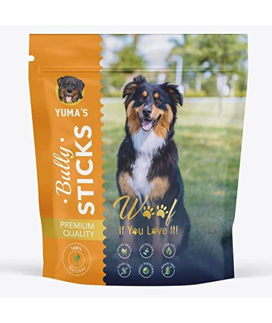 Yuma Natural Bully Sticks for Dogs for Intense Chewers 6" Pack of 15 - Digestible Dog Treats Made of 100% Beef - Dog Bully Sticks for Cleaner Teeth- Long Lasting Dog Chews (6 Inch ( Pack of 15))
