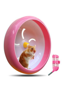 Hamster Wheel,Silent Hamster Wheel,Silent Spinner,Quiet Hamster Wheel,Super-Silent Hamster Exercise Wheel,Adjustable Stand Silent Spinner Hamster Wheel For Hamsters,Gerbils,Mice,Small Pet 7In (Pink C)