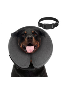 Bingpet Inflatable Dog Cone - Soft Blow Up Cone Collar For Medium Large Dogs - Inflatable Recovery Collar For Pet After Surgery
