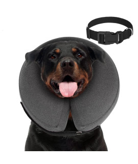 Bingpet Inflatable Dog Cone - Soft Blow Up Cone Collar For Medium Large Dogs - Inflatable Recovery Collar For Pet After Surgery