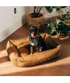 Lucky Dog Drift Series Nesting Bolster Dog Bed | Pillow Insert | Machine Washable | 30" | Cognac