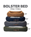 Lucky Dog Drift Series Nesting Bolster Dog Bed | Pillow Insert | Machine Washable | 36" | Cognac