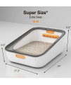 Eiiel Extra Cat Litter Box, 7.3 Wx24 L Large Nonstick Litter Pan Durable Standard Litter Box, Great for Small & Large Cats Easy to Clean1?White?