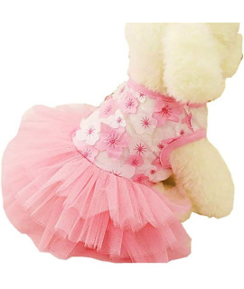 Dog Clothes Chihuahua Dog Dress Cute Girl Dog Dresses For Dogs Tiny Puppy Clothes Female Pet Apparels Pink L