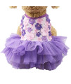 Small Dog Dress Female Tiny Puppy Clothes Girl Tutu For Dogs Dresses Harness Birthday Apparel Purple Xs
