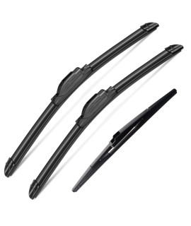 3 Wipers Set For 2010-2015 Toyota Prius 2012-2015 Toyota Prius Plug-In 2004-2005 Toyota Sienna, Windshield Wiper Blades Original Equipment Replacement Front And Rear- 261916A (Pack Of 3) J- Hook