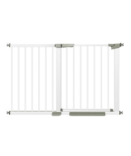 Dog Gates For The House Indoor, Extra Wide Baby Gate For Stairs, Extra Tall White Baby Gate For Doorways, Easy Walk Through Pet Gate, Auto Close Safty Gates, Pressure Mount