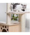 Pawlabay Multi Level Cat Tree for Indoor Cats,Wood Cat Tree Tower with Cat Scratching Post,Cat Tower for Indoor Cats with Pine Cat House and Cat Toys,56.3 Inch Tall