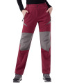 Wulful Womens Waterproof Windproof Hiking Ski Snow Pants Fleece Lined Softshell Insulated Winter Pants