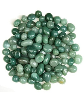 Ainuosen 2Lbs Natural Polished Tumbled Green Aventurine Healing Crystals Stones 06-08 Inch,Decorative Plant Rocks,Pebbles, Marbles For Vases Pots Indoor,Feng Shui,Home Decor,Reiki,Chakra